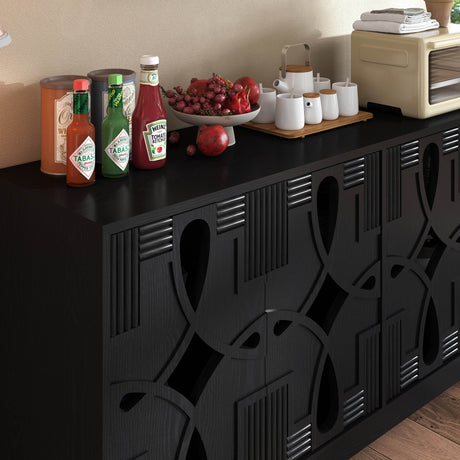 Mid Century Modern Solid Wood Storage Sideboard Cabinet - Sleep Galleria