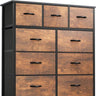 DWVO Chest of Drawer with 9 Drawers for Bedroom Fabric Dresser Storage Drawers with Handles Metal Frame for Living Room, Hallway, Nursery