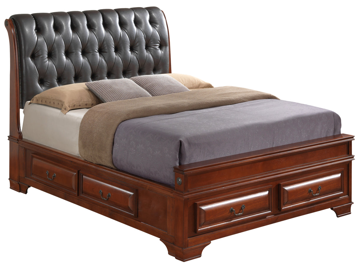 King Oak Storage Bed With Ample Durable Particle Board Frame