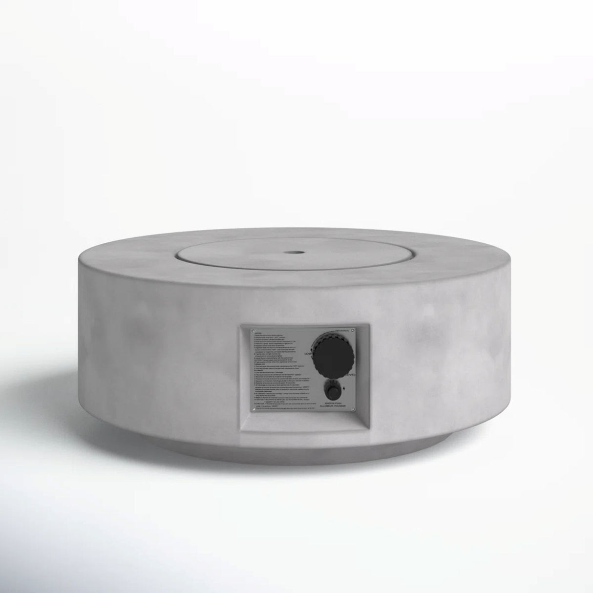 Modern Gray Concrete Propane Outdoor Fire Pit Table