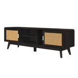 Bohemian Style Dark Brown Rattan TV Stand - Sleep Galleria
