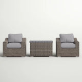 3-Piece Chic Rattan Wicker Outdoor Seating Group