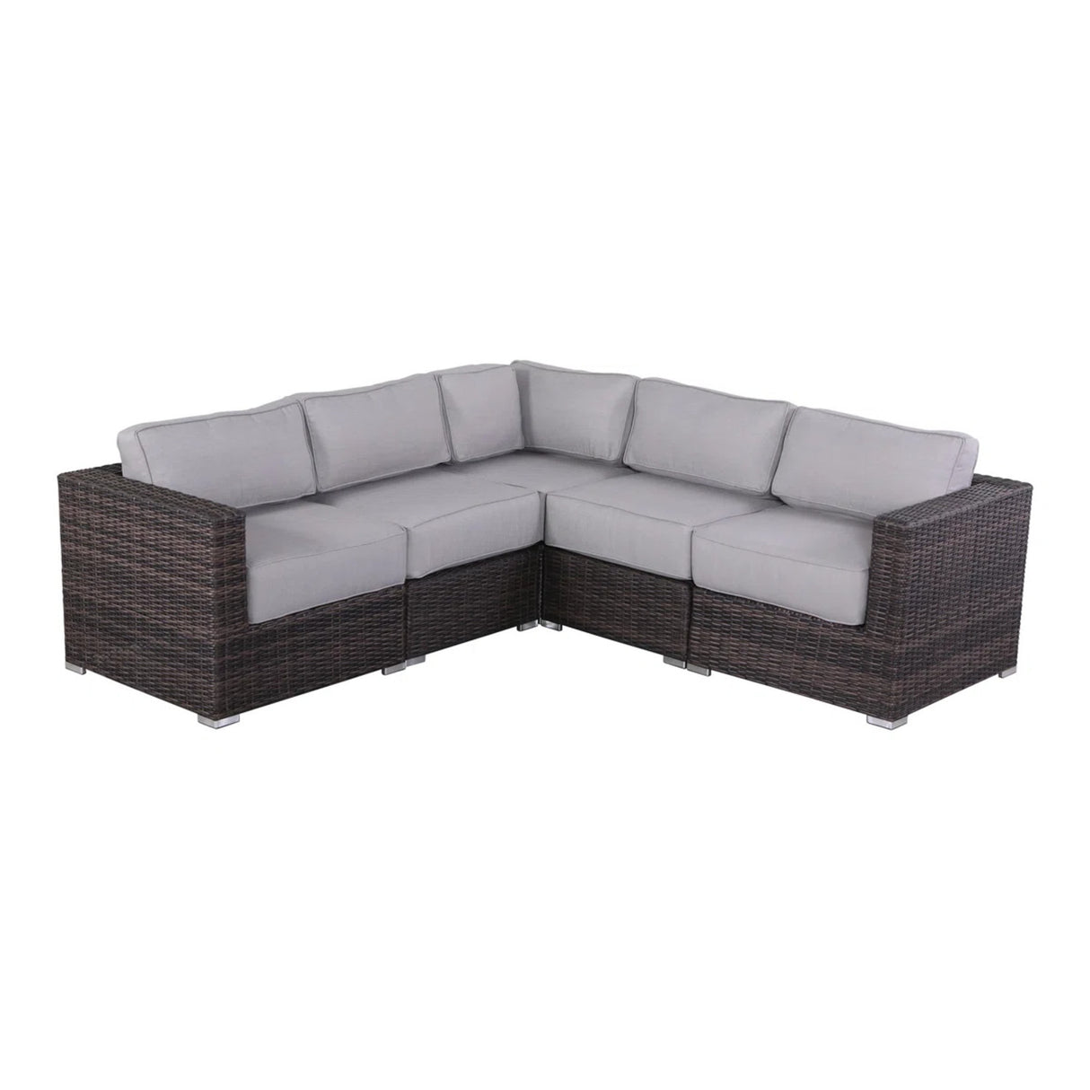 HDPE Wicker 4-Person Outdoor Seating Group With Cushions