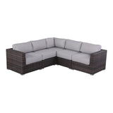 HDPE Wicker 4-Person Outdoor Seating Group With Cushions