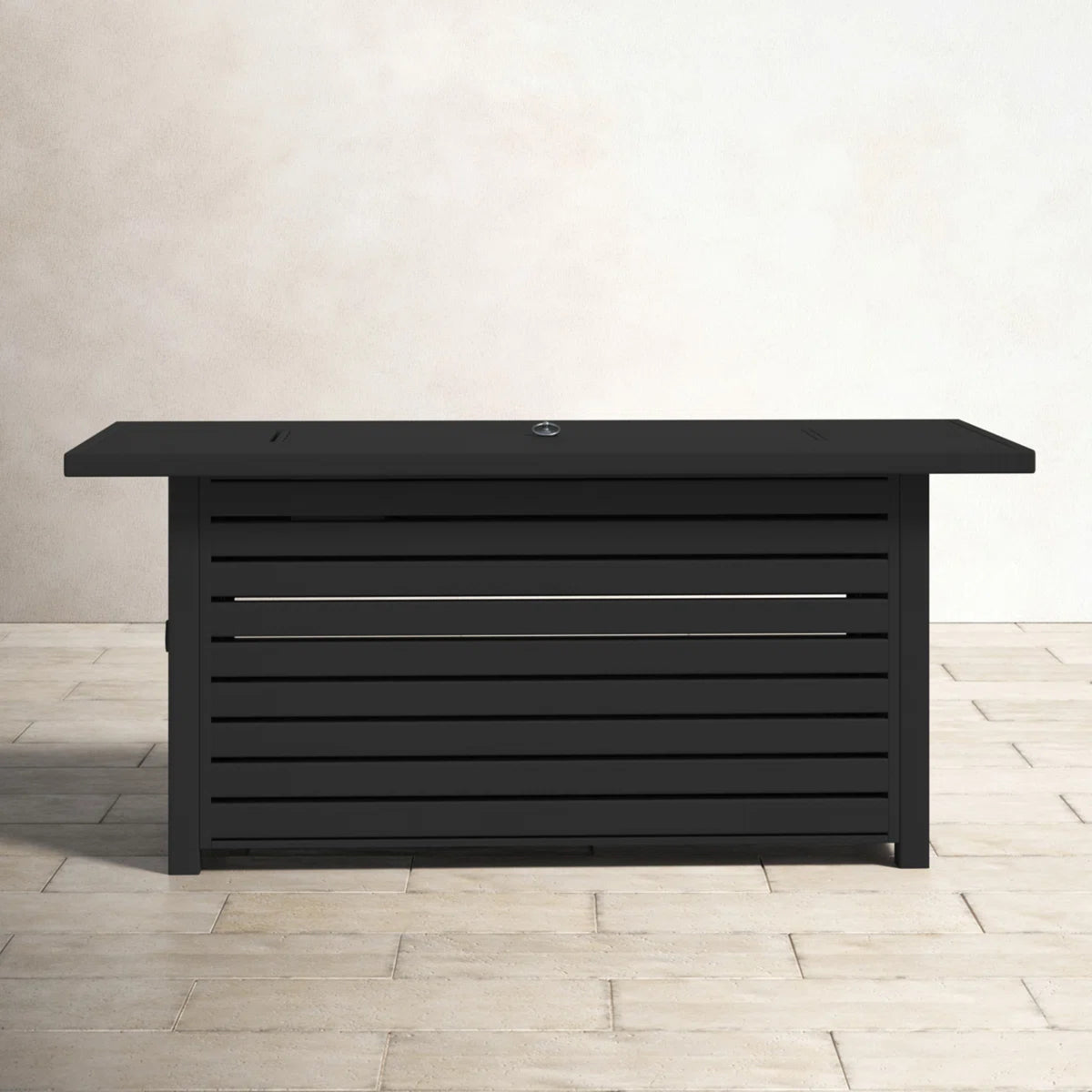 Modern Stainless Steel Outdoor Black Fire Pit Table