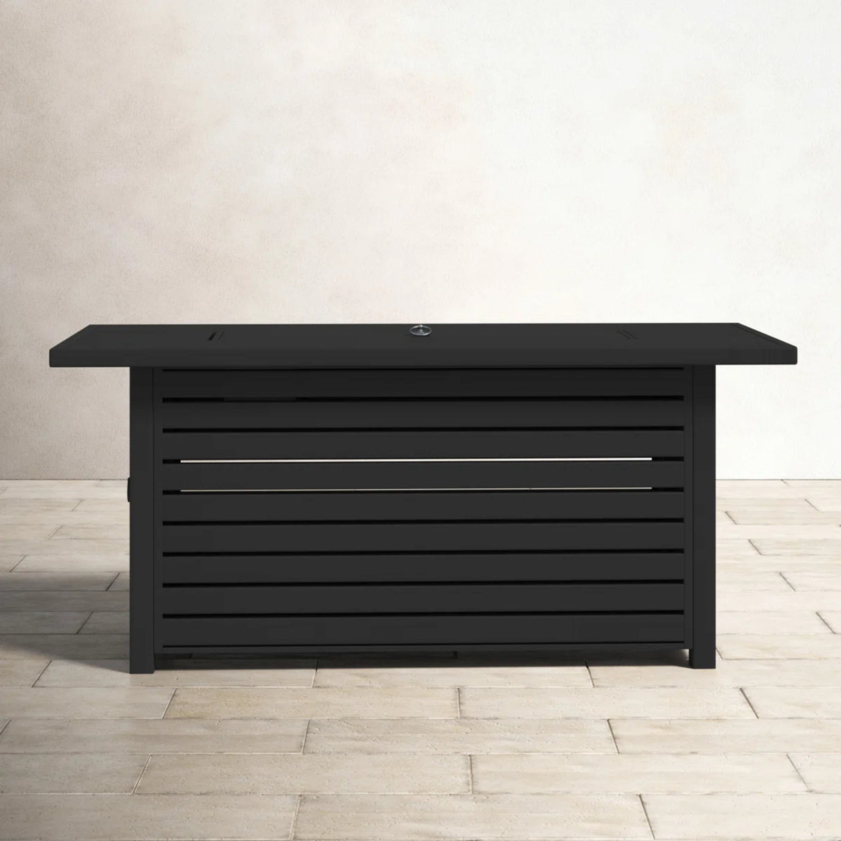 Modern Stainless Steel Outdoor Black Fire Pit Table