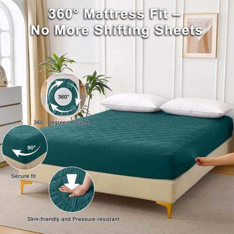 Waterproof Quilted Cotton Fitted Sheet Full - Sleep Galleria