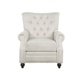 Contemporary Fabric Pushback Recliner With Nailhead Trim