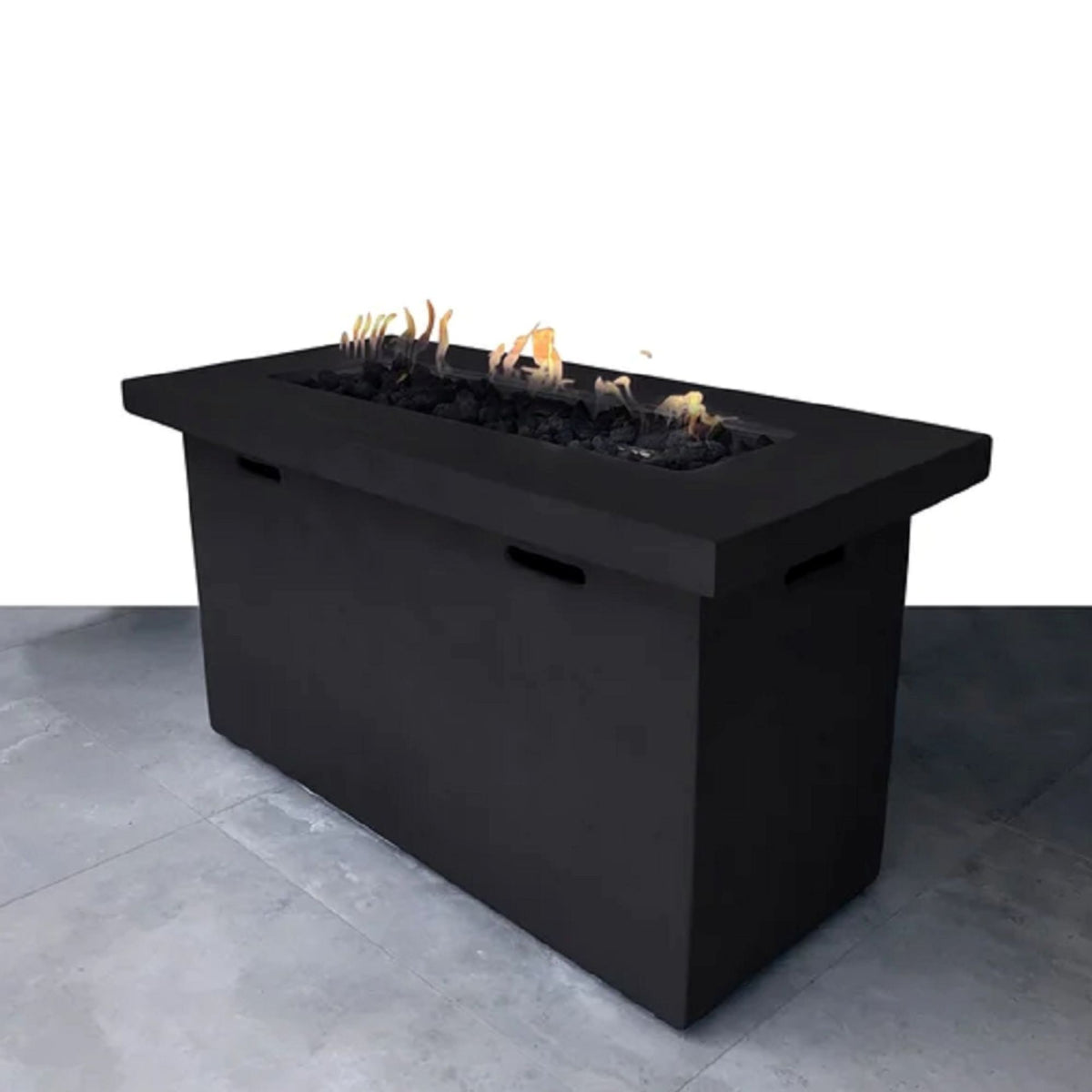 Modern Charcoal Fiber Reinforced Concrete Propane Fire Pit Table