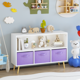 Children’s MDF Bookcase With Collapsible Fabric Drawers