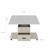 Modern Lift-Up Coffee Table With Storage And Four Stools - Sleep Galleria