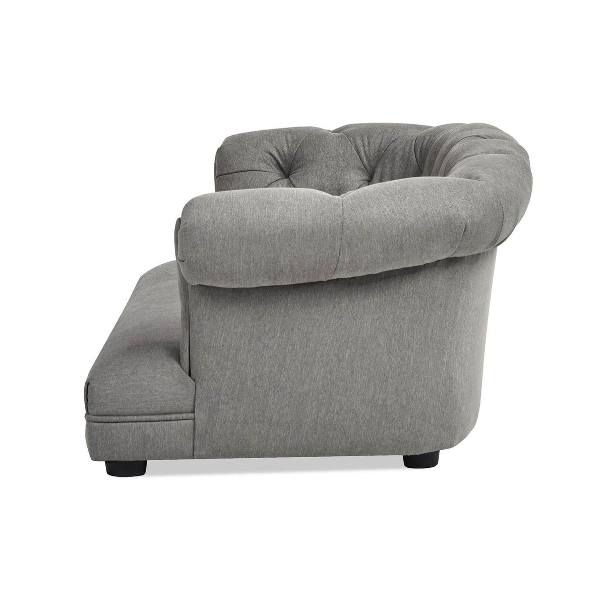 Chesterfield Plush Foam Gray Polyester Dog Sofa Bed - Sleep Galleria