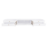 Modern White Particle Board TV Stand With Drawers - Sleep Galleria