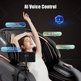 4D SL Track Zero Gravity Full Body Heated Massage Chair with AI Voice Control,Memory Function
