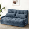 MAXYOYO Adjustable Floor Sofa Couch with 2 Pillows, Boucle Convertible Lazy Sofa Sleeper Bed with Armrest, Double Size, Living Room Furniture