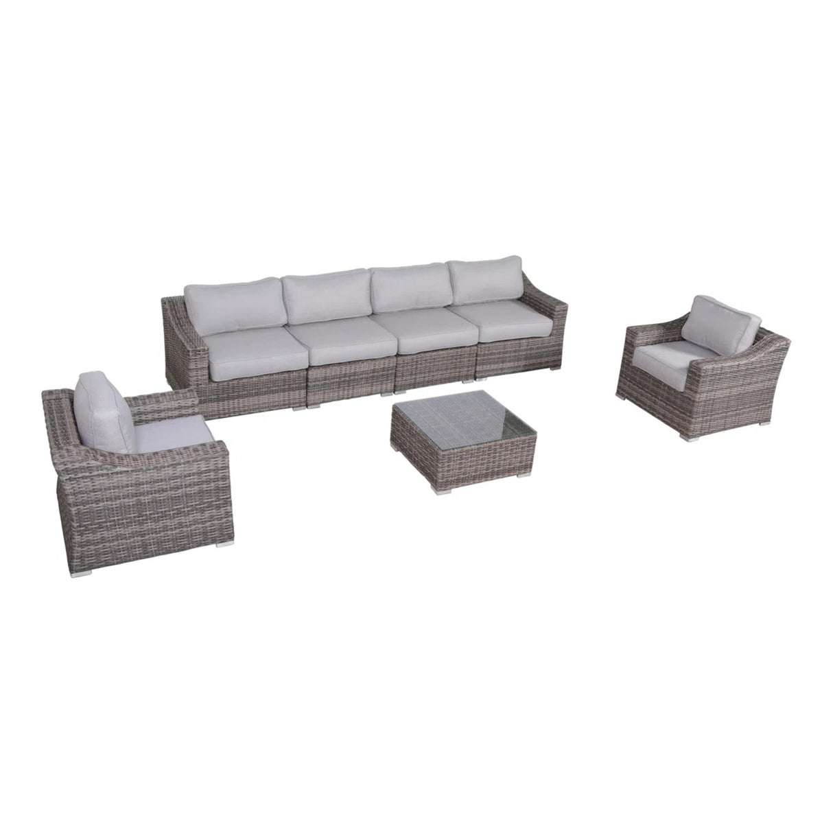 Fully Assembled Outdoor Wicker Seating Group With Cushions
