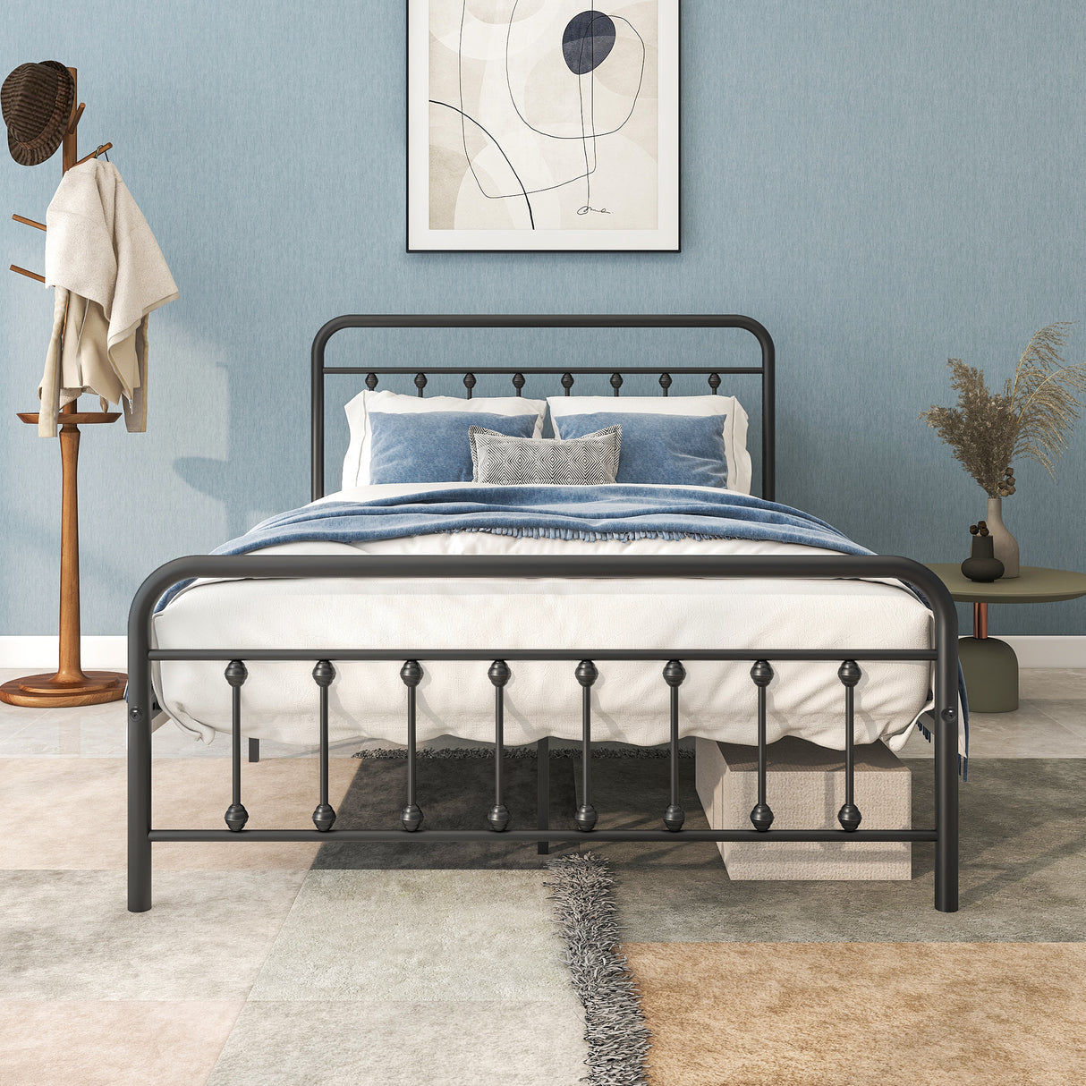 Full Metal Platform Victorian Style Bed Frame
