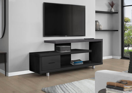 Art-Deco 60-Inch Black Grey Particle Board TV Stand - Sleep Galleria