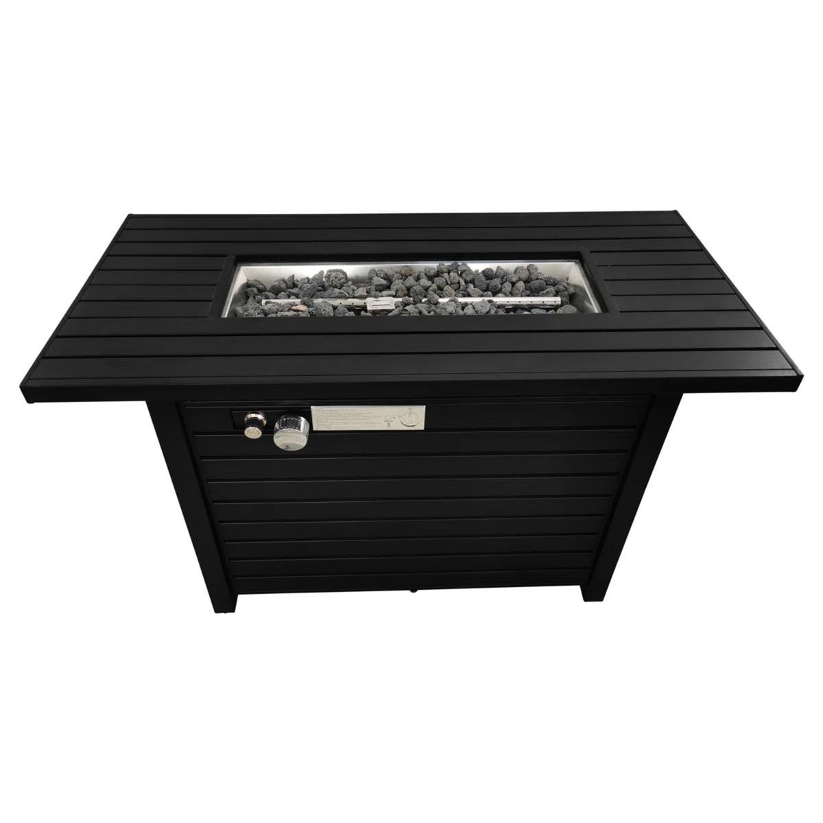 Modern Stainless Steel Outdoor Fire Pit Table With Adjustable Flame