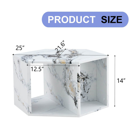 Hexagonal MDF Modern Stand-Up Coffee Table - Sleep Galleria