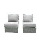 Modern Grey Mix Wicker Outdoor Patio Chair With Cushions
