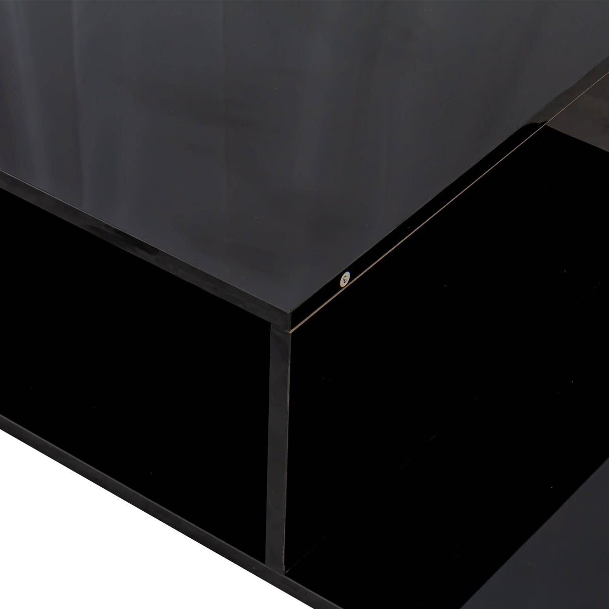 Architectural Shape Black Particle Board Coffee Table - Sleep Galleria