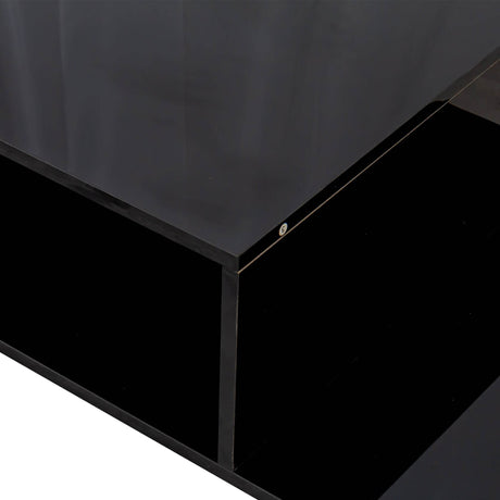 Architectural Shape Black Particle Board Coffee Table - Sleep Galleria