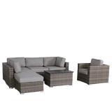 7-Piece Outdoor Wicker Seating Set With Cushions