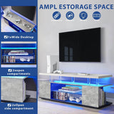 Modern Gray Engineered Wood Gaming TV Stand Console - Sleep Galleria