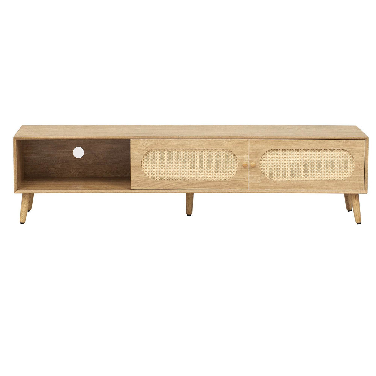 Boho Farmhouse Solid Wood TV Stand Cabinet - Sleep Galleria