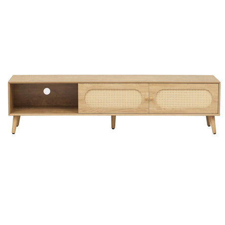 Boho Farmhouse Solid Wood TV Stand Cabinet - Sleep Galleria