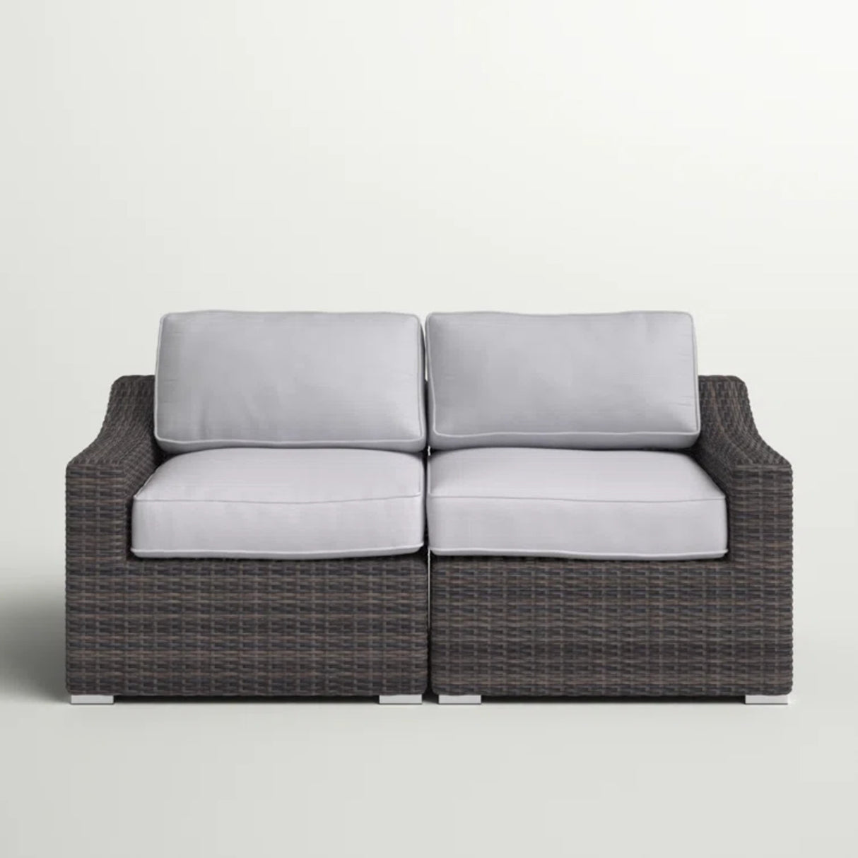 Modern All-Weather Wicker Outdoor Loveseat With Cushions
