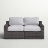 Modern All-Weather Wicker Outdoor Loveseat With Cushions