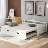 Twin Extending Solid Wood Daybed With Pull-Out Trundle