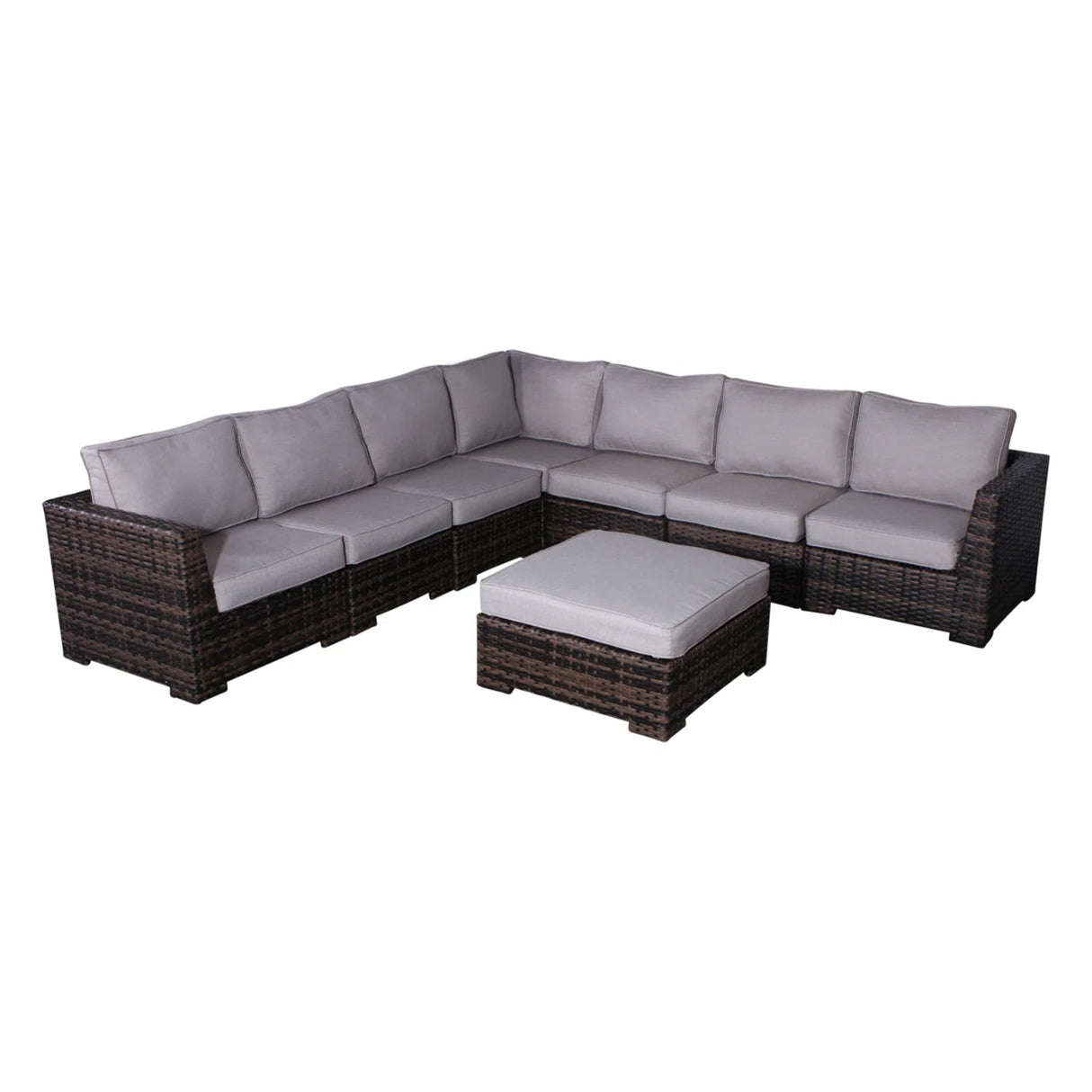 Modern Wicker Reversible Patio Sectional Sofa With Cushions