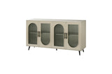Antique Gold Wood TV Stand With Storage Cabinet - Sleep Galleria