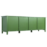 Antique Green Solid Wood TV Cabinet With Glass Door - Sleep Galleria