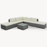 8-Piece Black Wicker Outdoor Patio Sofa Set With Cushions