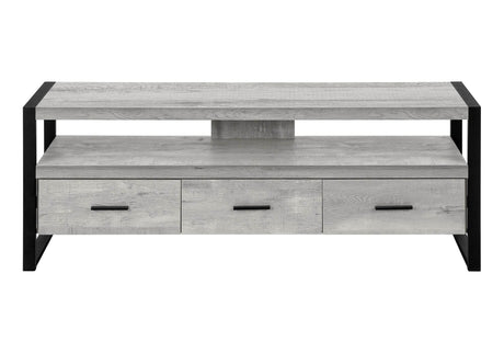Contemporary Grey Laminate TV Stand With Storage Drawers - Sleep Galleria