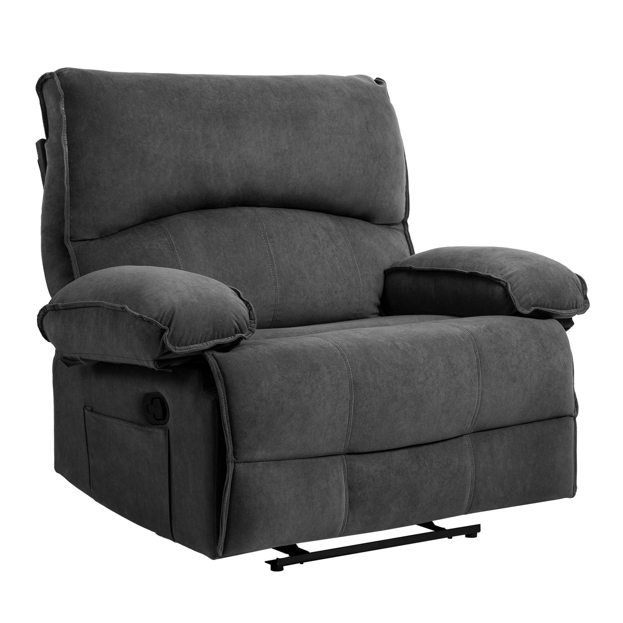 Oversized Manual Push-Back Velvet Massage Recliner Chair