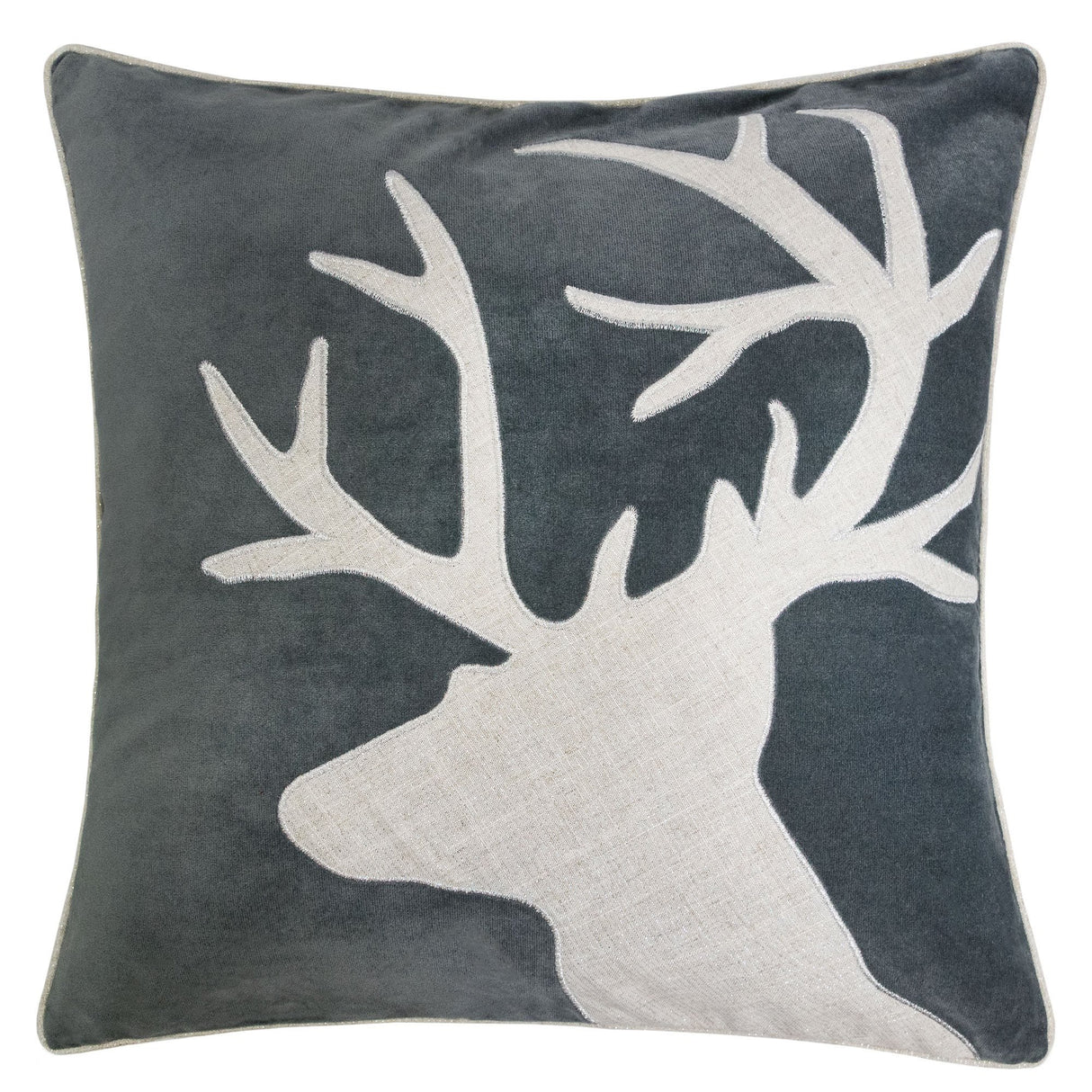 Holiday Reindeer Velvet Accent Decorative Pillow 20x20
