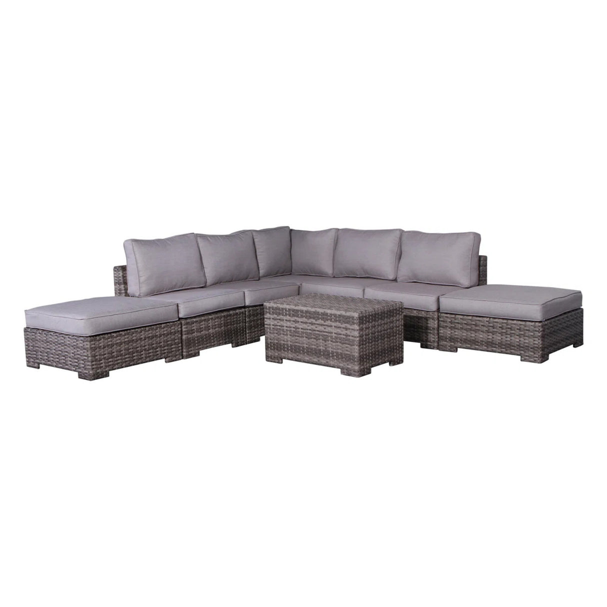 Outdoor 6-Piece Weather-Resistant Wicker Seating Set With Cushions