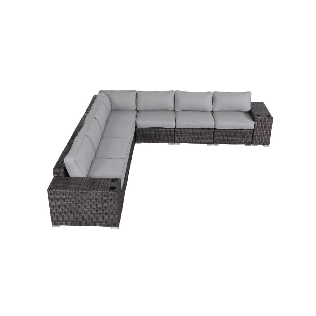Premium Fully Assembled Wicker Outdoor Sectional Lounge Set