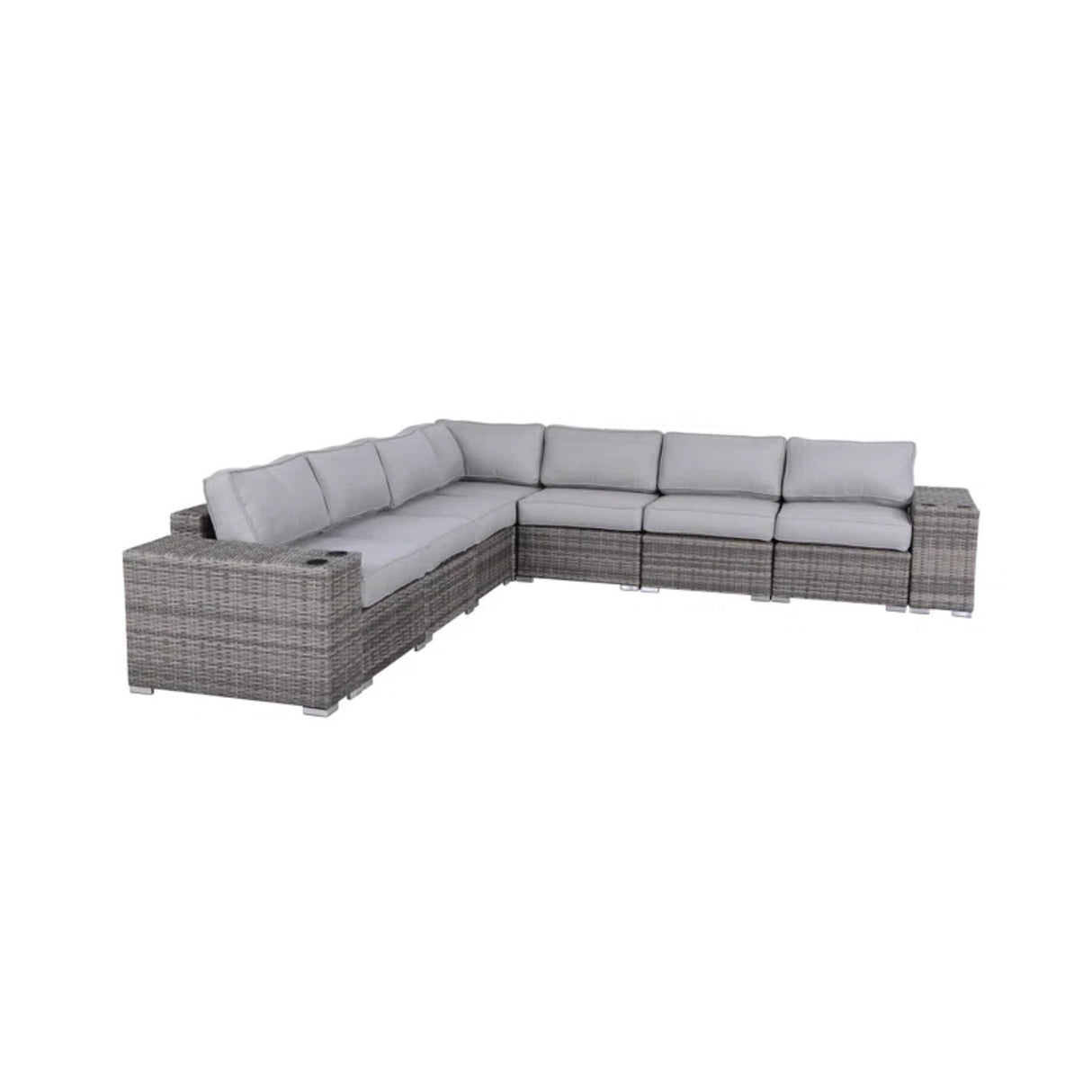 Minnesota 9-Piece Ultra-Soft Plush Wicker Sectional Sofa Set