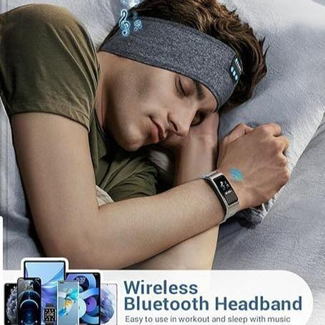 Sleep Centre Sleep Band, Headband Headphones, Sleep ASMR, Sleep Headphones Adjustable, Sleeping Headphones Comfortable Headband with Thin Speaker Microphone, ASMR Headphones, on Earon Ear
