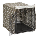 Midwest Dog Crate Cover, Privacy Dog Crate Cover Fits Midwest Dog Crates, Brown Geometric, 24In