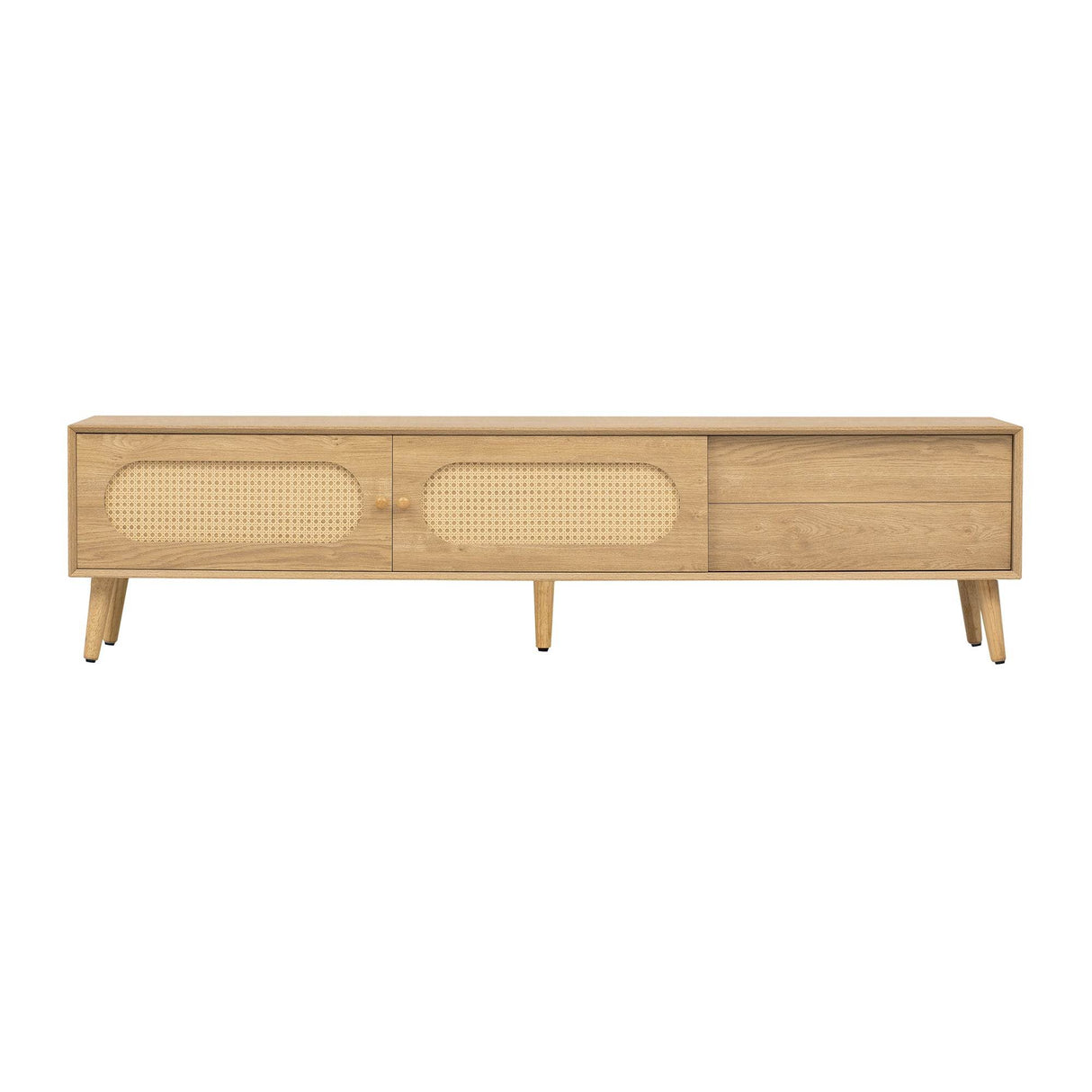 Boho Farmhouse Solid Wood TV Stand Cabinet - Sleep Galleria