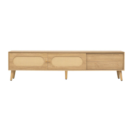 Boho Farmhouse Solid Wood TV Stand Cabinet - Sleep Galleria