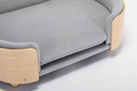 Scandinavian Elevated Large Dog Bed With Velvet Cushion - Sleep Galleria