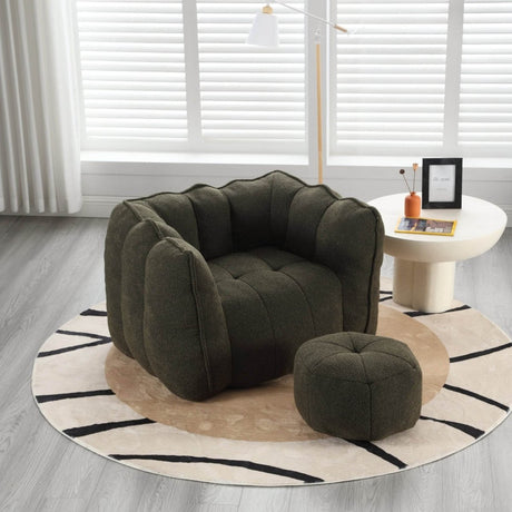 Soft Chenille Bean Bag Chair with Foam - Calmora - Sleep Galleria